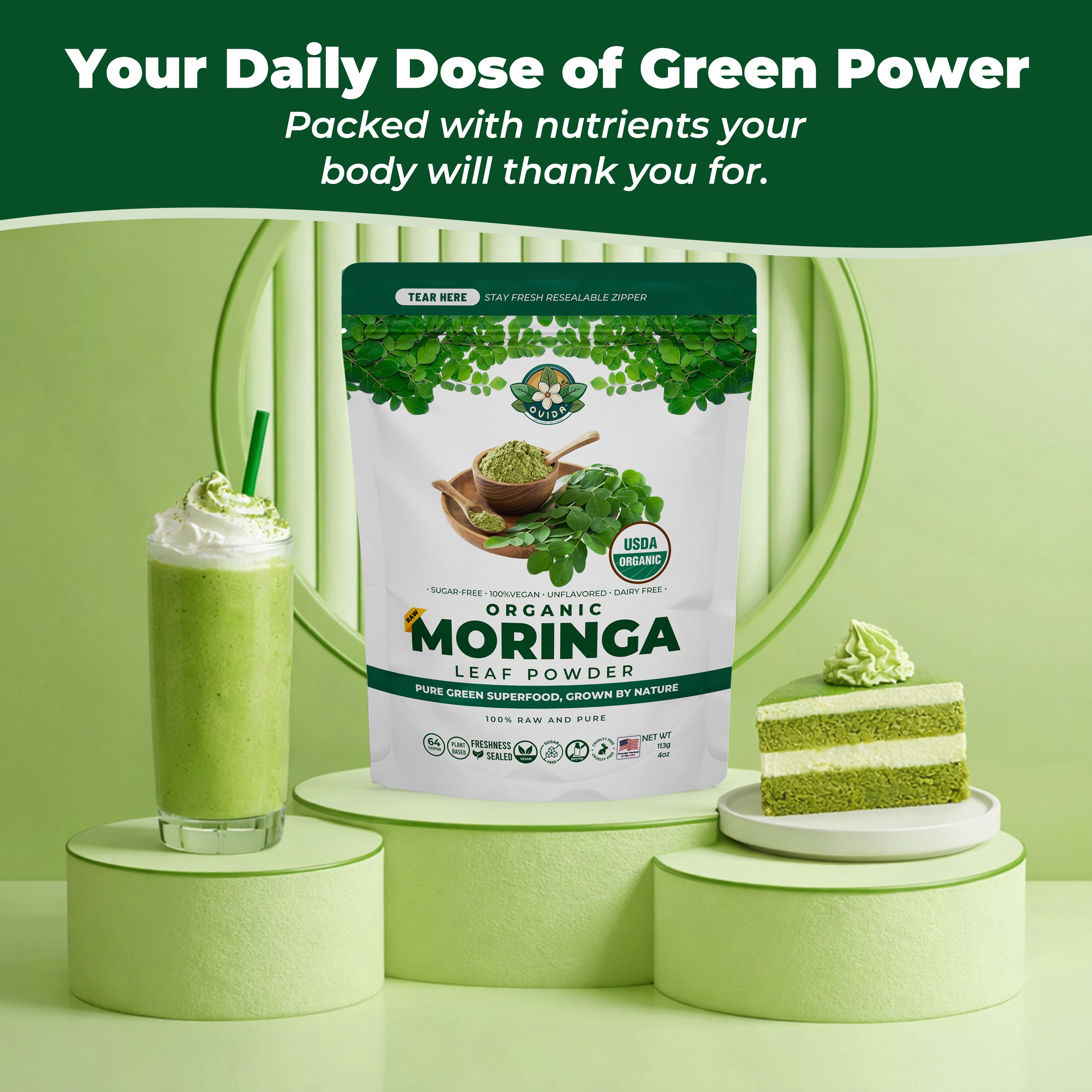 ORGANIC MORINGA LEAF POWDER 4 oz
