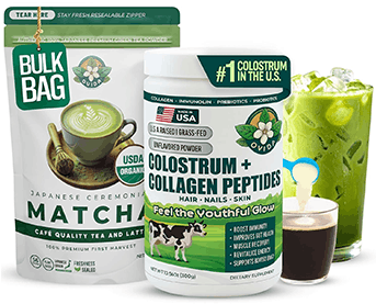 Organic Ceremonial Matcha + Colostrum & Collagen Peptides Bundle | Japanese Matcha Powder & Wellness Support